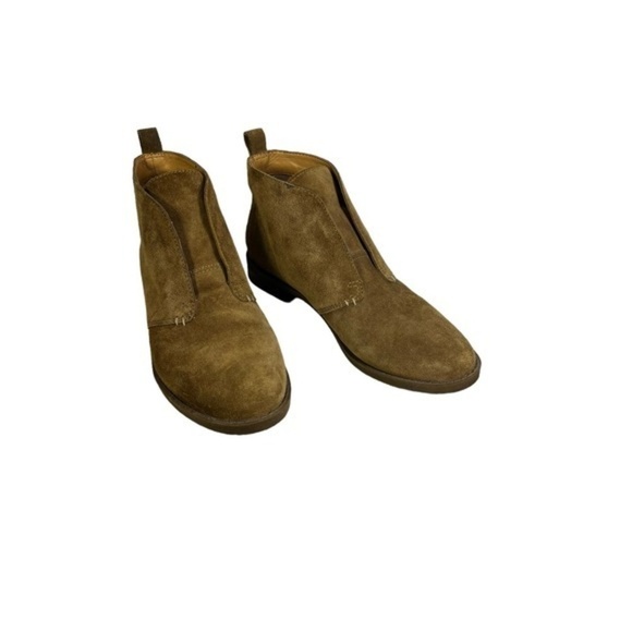 Franco Sarto Isolde Ankle Boots‎ Womens Size 9 Caramel Suede Slip on Bootie - Picture 1 of 9